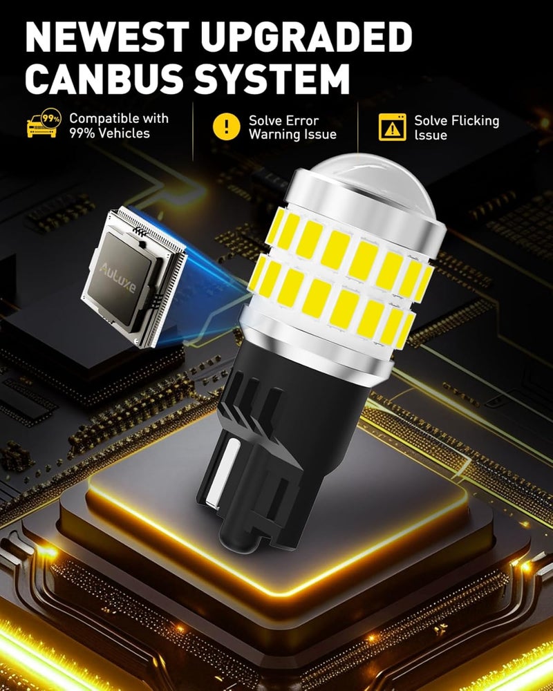 AULUXE 194 LED Bulbs White, 700% Brighter 1:1 Size, 168 2825 W5W T10 Error Free Car Bulbs,with Hollowed-Out Heat Dissipation Design & HD Projection Tech for Dome Map Door Trunk Light,Pack of 2 - Image 4